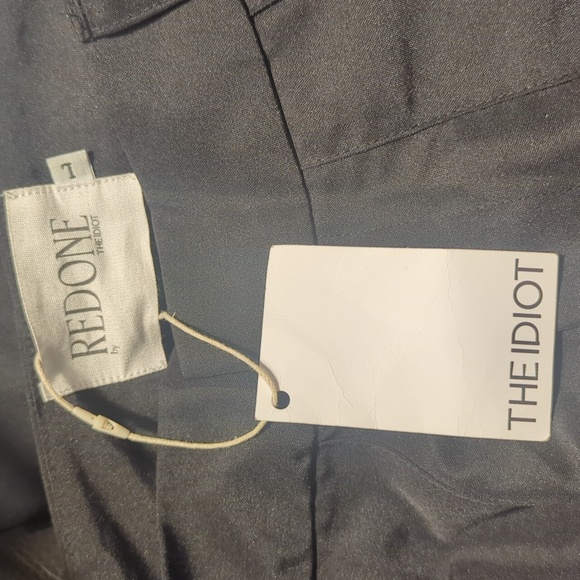 REDONE byTHE IDIOT Best Selling Pleated Eyelet Trousers Black Nwt Sz Large Men's - Picture 9 of 10